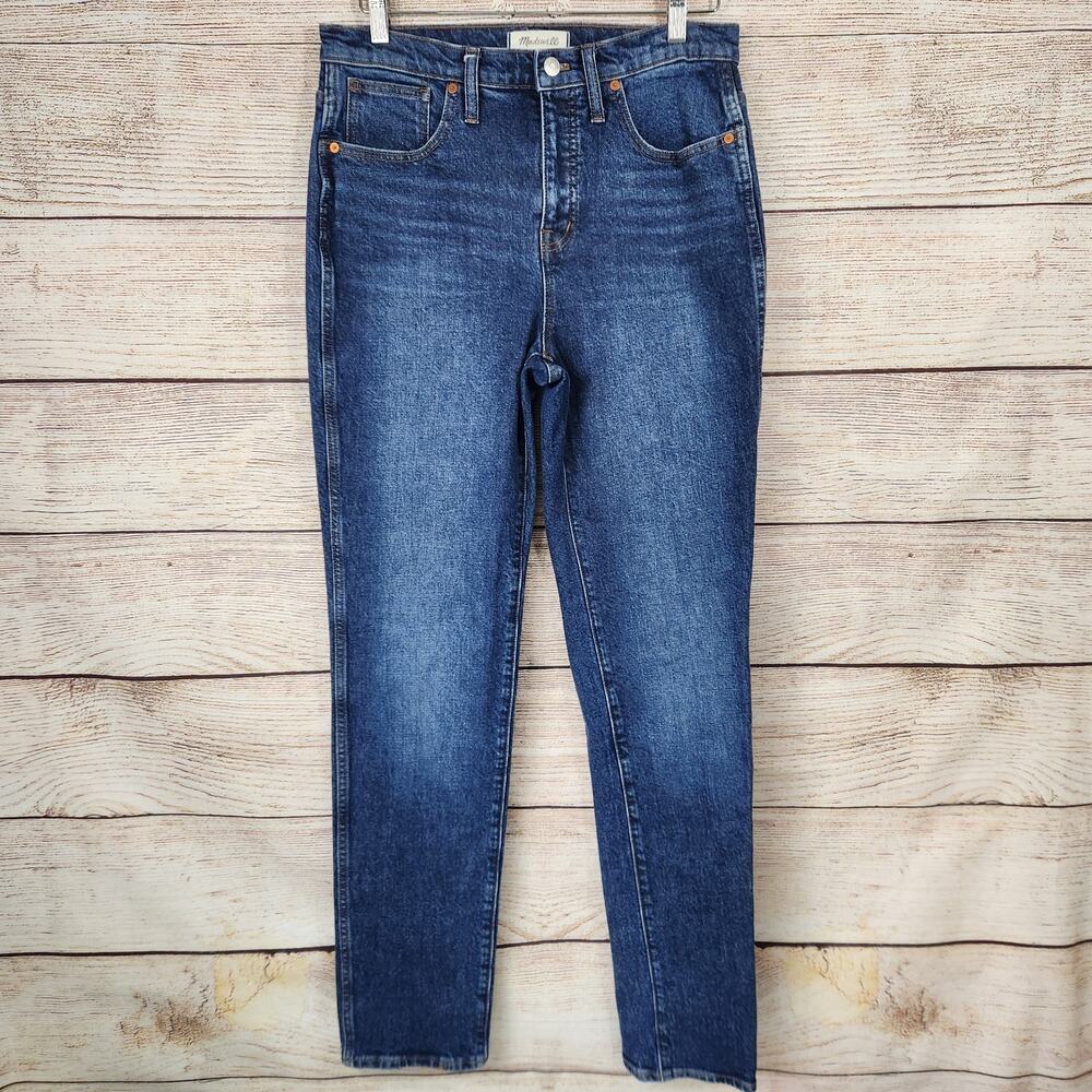 Madewell Stovepipe Jeans Full Length High Rise Straight Leg Denim Blue 29